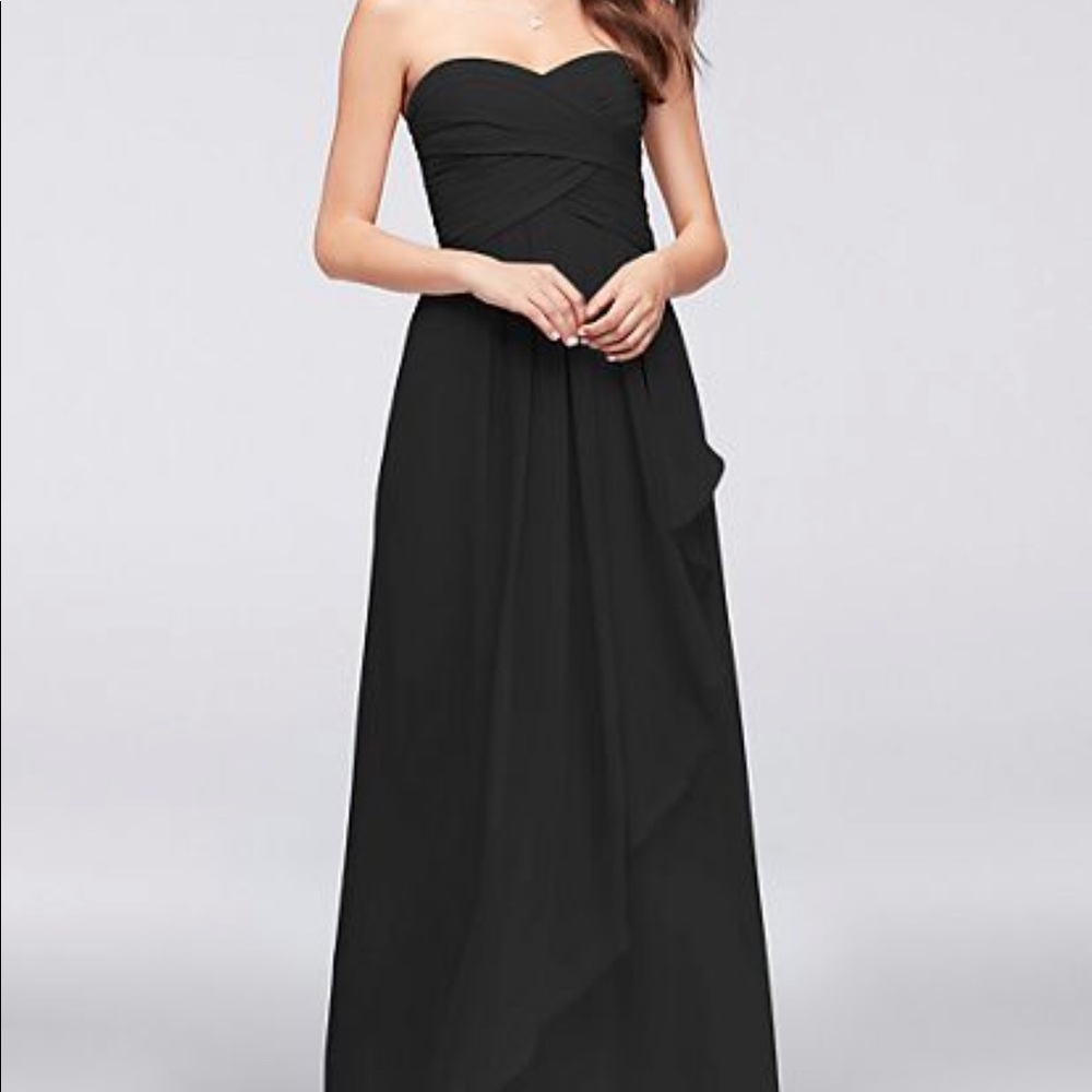 Black long chiffon David’s bridal dress size 4